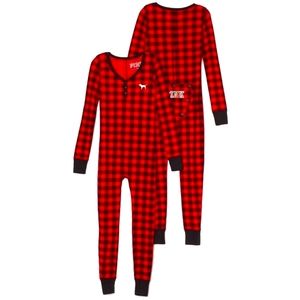 Victoria's Secret pink plaid onesie